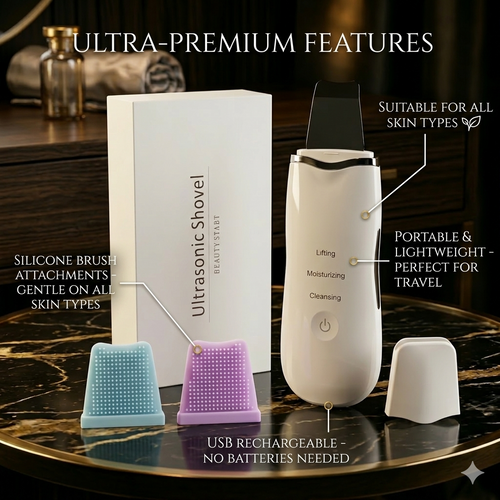 3-in-1 Ultrasonic Skin Scrubber – Deep Cleansing Device